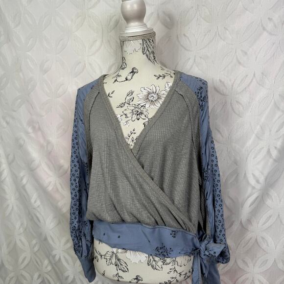 Free People Auxton Thermal Blue Womens XS Bohemian - Picture 5 of 6